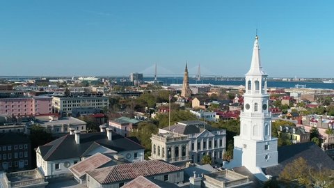 Charleston Churches and Ravenel Bridge. Best skyline in Charleston