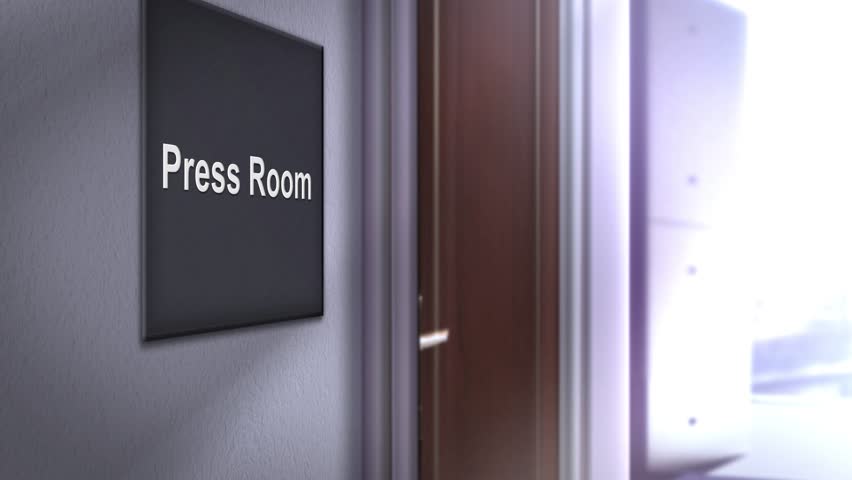 Modern interior building signage series - Press Room
