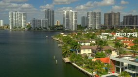 Aerial video Sunny Isles Beach Golden Shores residential neighborhood