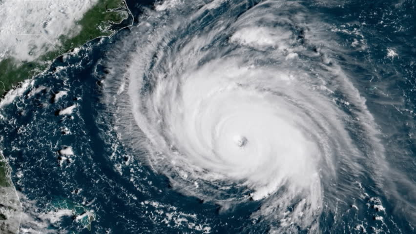 Hurricane Florence on radar and satellite hitting North Carolina Royalty-Free Stock Footage #1019352670