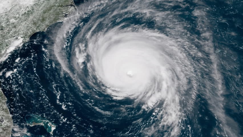 Hurricane Florence on radar and satellite hitting North Carolina Royalty-Free Stock Footage #1019352685