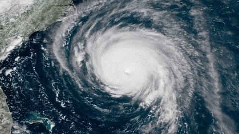 Hurricane Florence on radar and satellite hitting North Carolina