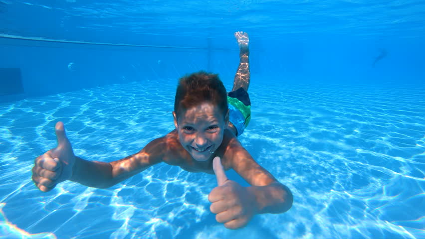 cute boys swimming