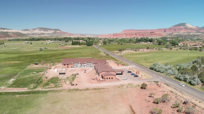 Panoramic aerial view of mountains and canyons in Torrey, Utah.