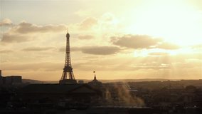 View of Paris and Eiffel Tower from the the roof terrace of Lafayette at Sunset, Paris, France. - Powered by Shutterstock - Get 15% off with code: PIKWIZARD15