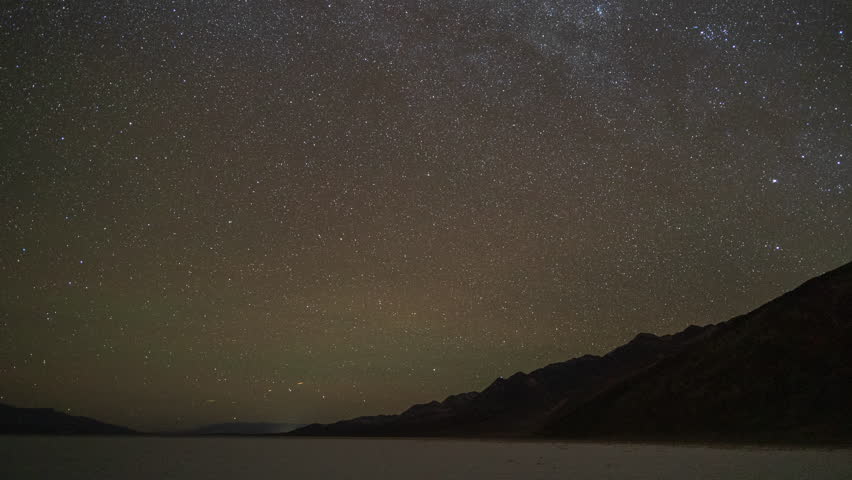 Death Valley National Park Badwater Basin Polaris Milky Way Starry Night Time Lapse