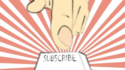 Pushing big button with subscribe inscription