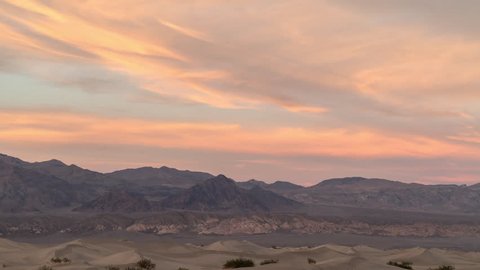 Death Valley National Park Mesquite Flat Sand Dunes Sunset Time Lapse 02