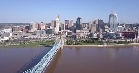 Suspension Bridge and Downtown Cincinnati
