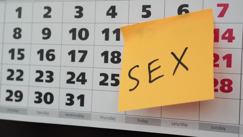 Office Calendar Sex Sticker Concept On Stock Footage Video