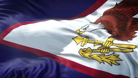 Realistic Flag of American Samoa