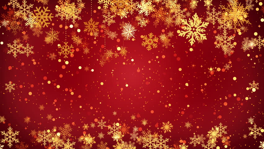 Christmas Gold Snowflakes Background Loop Stock Footage Video 100