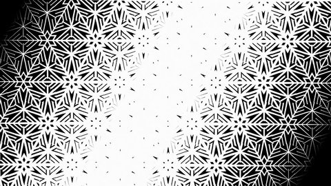 Pack of 4 abstract stylised snowflake pattern black and white transitions
