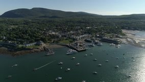 Maine Bar Harbor Acadia National Park Aerial View 4K 