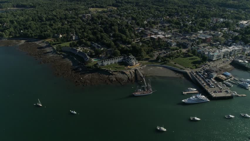 Maine Bar Harbor Acadia National Park Aerial View 4K 