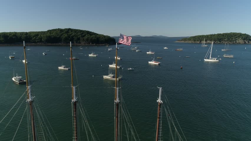 Maine Bar Harbor Acadia National Park Aerial View 4K 