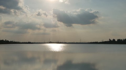 Timelapse of Sun over the lake