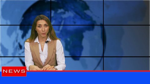 Female News Presenter In Broadcasting の動画素材 ロイヤリティフリー Shutterstock