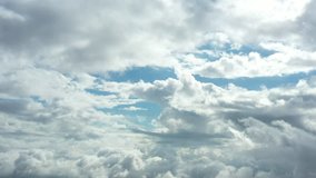 Video of beautiful and soft clouds moving on a blue sky