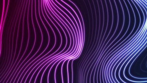 Blue and ultraviolet neon laser glowing curved 3d wavy lines abstract motion background. Video animation Ultra HD 4K 3840x2160