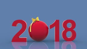 Videos. 3D illustration. New Year 2019. In the Christmas decoration, the number nine replaces the eight.
