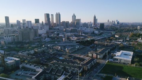 Atlanta USA March 14th 2018 Neighborhoods and Skyline Aerial