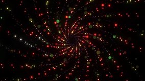 Magic Disco Particles Spiral seamless animation background for Christmas and New Years events, fashion show, night clubs, music videos, dance floor, stage design, video mapping, audiovisual projects.
