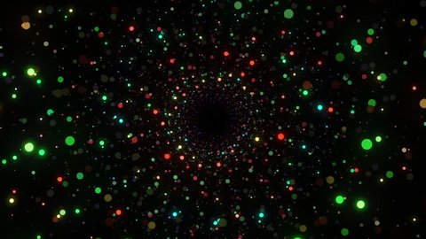 Magic Particles Radial Movement seamless animation background for Christmas and New Years events, fashion show, night clubs, music videos, dance floor, stage design, video mapping, audiovisual project