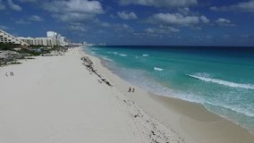 Cancún beach drone flying 