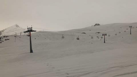 winter day time gudauri ski resort panorama 4k georgia