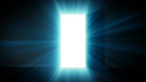 Doorway To Heaven Light/
4k animation clip of a door opening from darkness to heaven light
