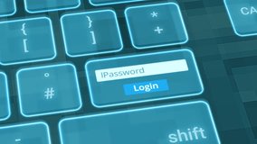 zoom on a futuristic keyboard with a login screen on a key, concept of computer security (3d render) - Powered by Shutterstock - Get 15% off with code: PIKWIZARD15