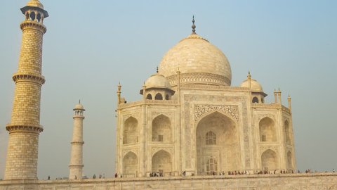Famous mausoleum Taj Mahal in Agra, India, hyperlapse 4k