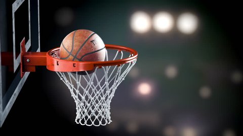 Throw Basketball Ball Ring On Background Stock Footage Video (100% ...