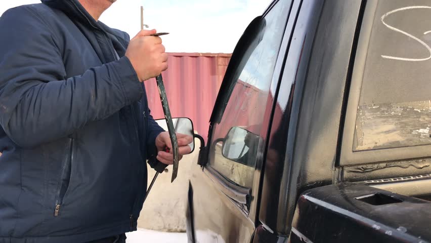 Man Breaking Into Car Door Pry Stock Footage Video 100 Royalty Free Shutterstock