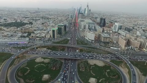 Riyadh Aerial view King Fahad street