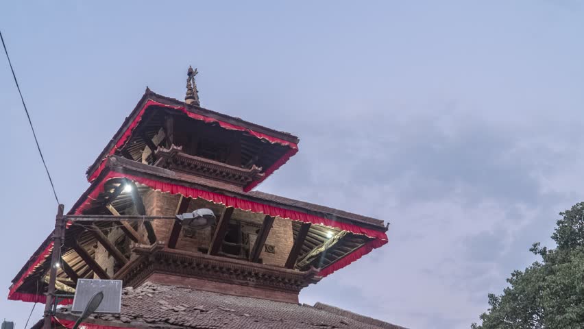 Timelapse of Sunset at Durbar Square in Kathmandu, Nepal