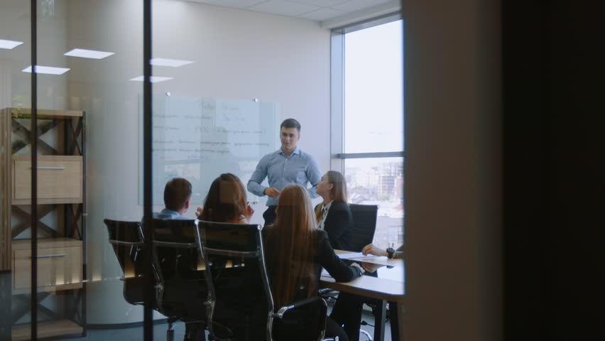 Group of people working in the office. Teamwork