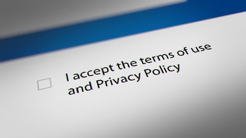 Mouse Cursor Clicking "I accept the terms of use  and Privacy Policy" Checkbox,  Terms and Conditions Agreement.
