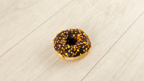 Healthy food vs Unhealthy food. Changing Donuts for Fruit