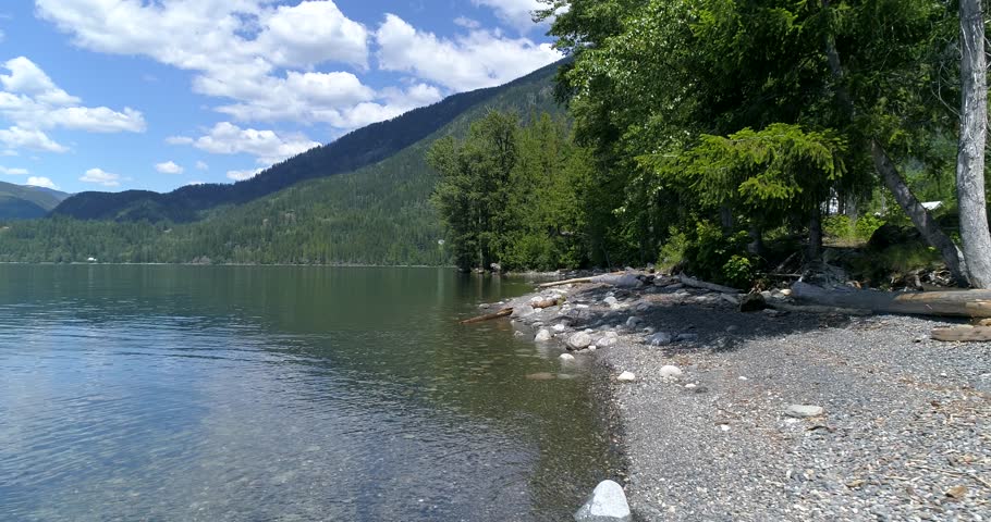 Aerial View at Mountain Lake in British Columbia, Canada.