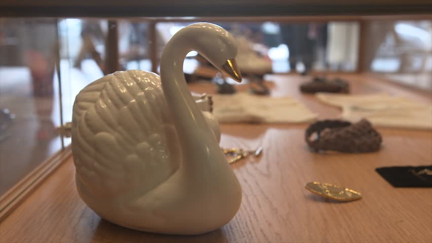 Close up of Ceramic Swan in a shop