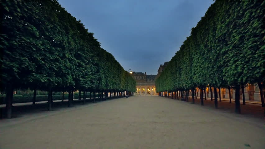 Palais-Royal (1639), originally called Palais-Cardinal, it was personal residence of Cardinal Richelieu in Paris, France on July 13,2012. Columns Buren (1985).