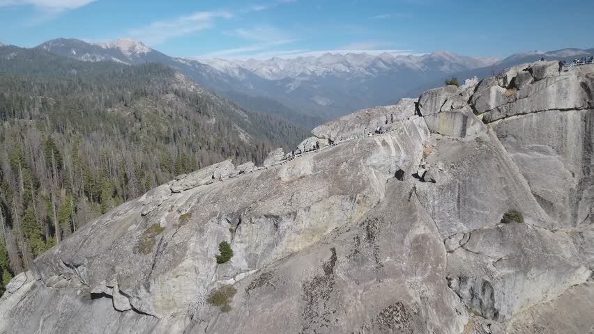 Moro rock in Sequoia National Park from the air, California, USA
