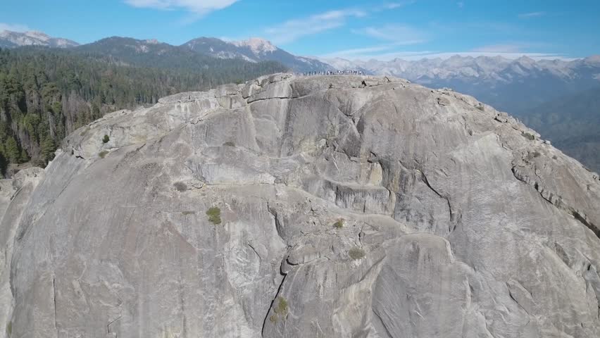 Moro rock in Sequoia National Park from the air, California, USA