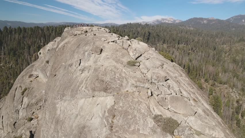 Moro rock in Sequoia National Park from the air, California, USA