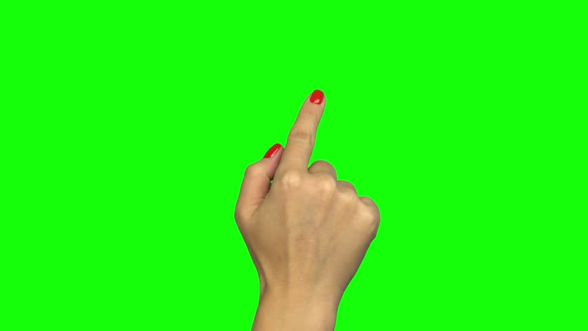 Female hand touch gestures on green screen | Shutterstock HD Video #1019712196