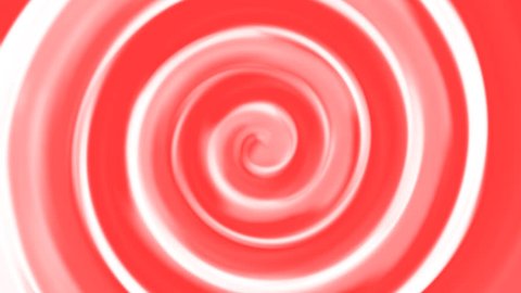 Bright red soft spiral swirl rotating in a spinning twirl twist with a seamless repeating loop.  Colorful CGI high definition motion background video clip

