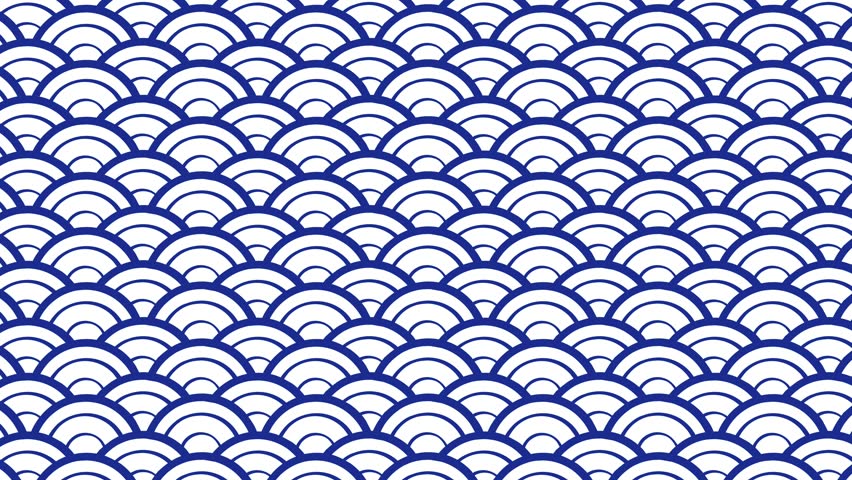Traditional Blue Wave Japanese Paper Pattern Background Animation. 4K Motion Graphics. Royalty-Free Stock Footage #1019713600