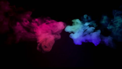 Colorful smoke on dark background, Smoke in slow motion, Realistic Dry Ice Smoke Clouds Fog, Perfect for compose. 